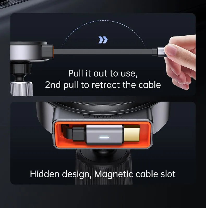 هولدر مغانطیسی و شارژر بیسیم 15 وات مکدودو مدل Mcdodo CH-009 سری دریچه کولری به همراه شارژر فندکی