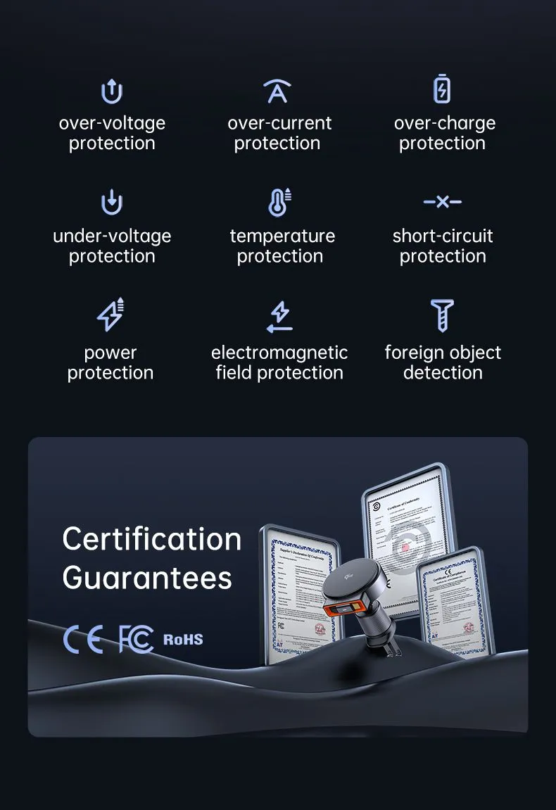 هولدر مغانطیسی و شارژر بیسیم 15 وات مکدودو مدل Mcdodo CH-009 سری دریچه کولری به همراه شارژر فندکی