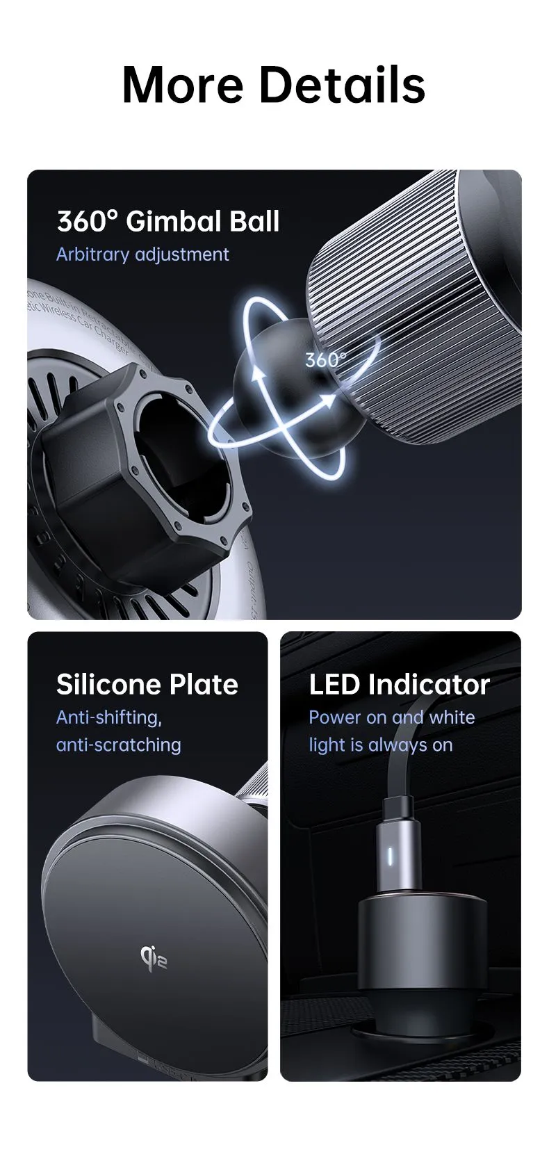 هولدر مغانطیسی و شارژر بیسیم 15 وات مکدودو مدل Mcdodo CH-009 سری دریچه کولری به همراه شارژر فندکی