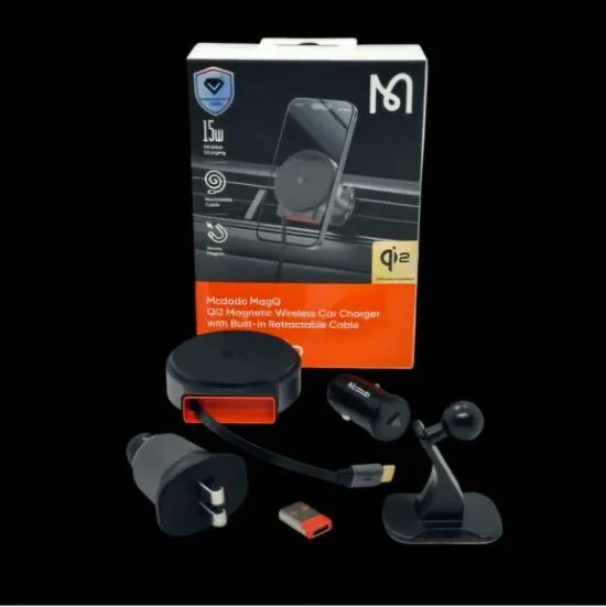 هولدر مغانطیسی و شارژر بیسیم 15 وات مکدودو مدل Mcdodo CH-009 سری دریچه کولری به همراه شارژر فندکی (20)