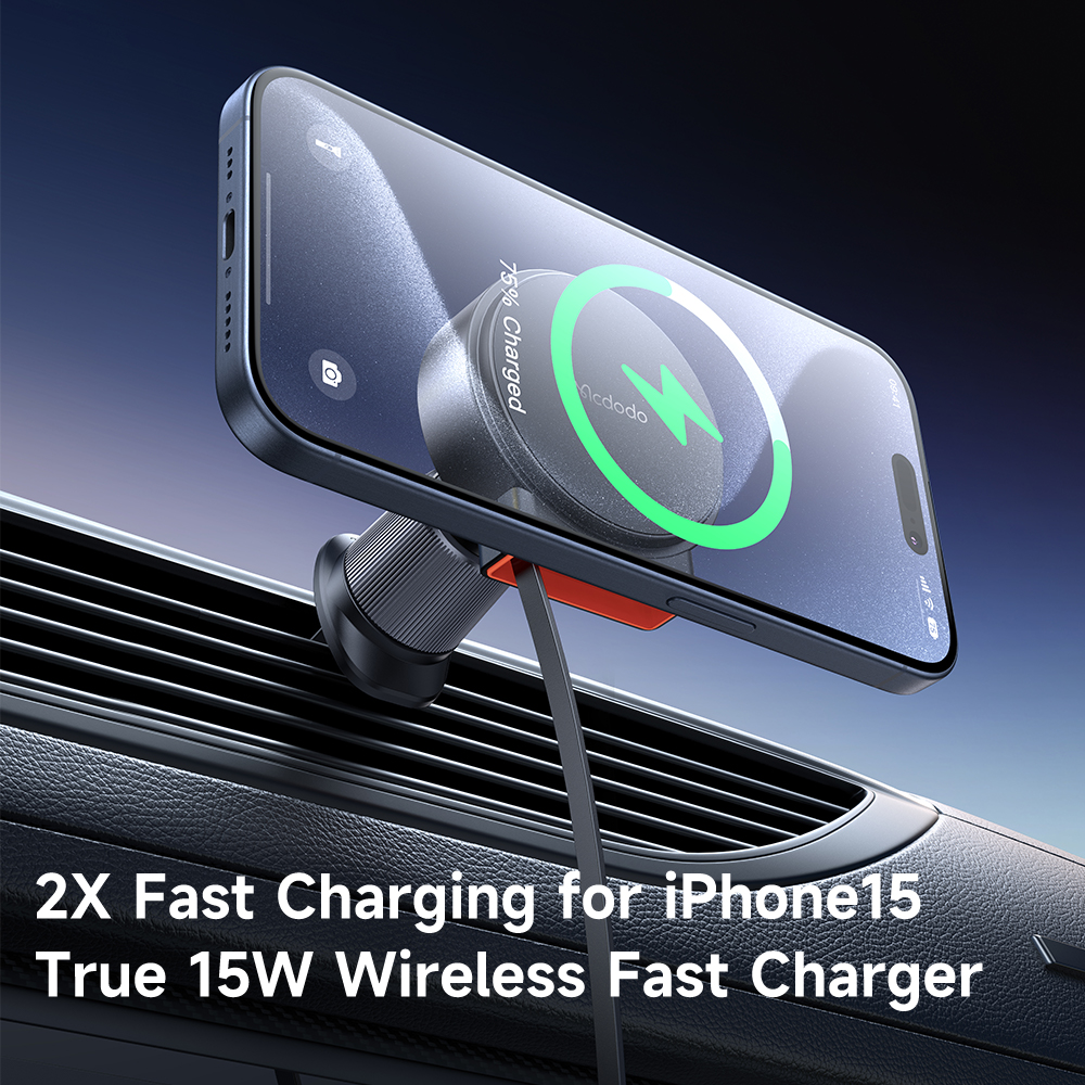 هولدر مغانطیسی و شارژر بیسیم 15 وات مکدودو مدل Mcdodo CM-3000 سری دریچه کولری