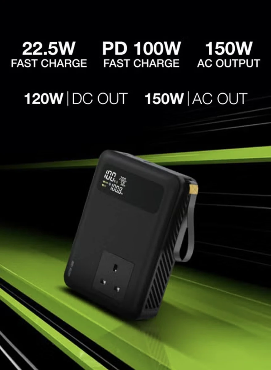 پاور بانک 30 هزار 100 وات با خروجی برق مستقیم 270 وات مدل Power Vault برند Green Lion پاور بانک 30 هزار 100 وات با خروجی برق مستقیم 270 وات مدل Power Vault برند Green Lion