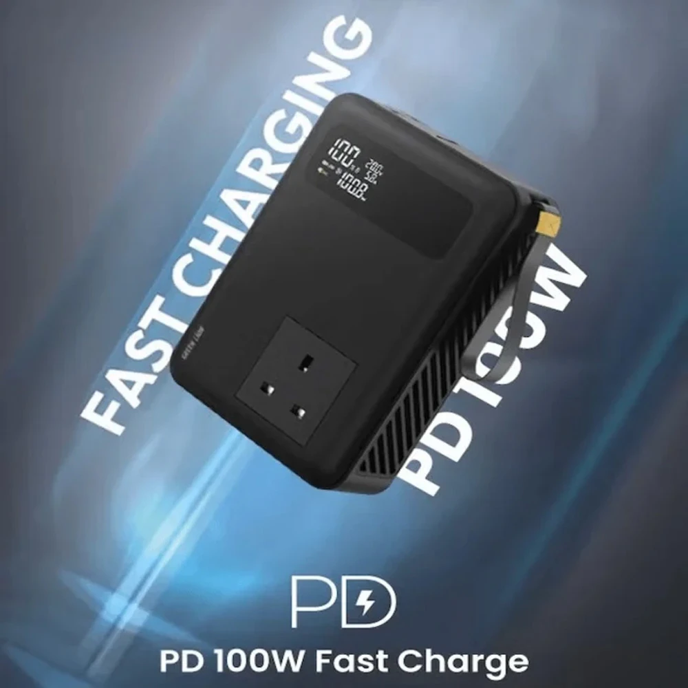 پاور بانک 30 هزار 100 وات با خروجی برق مستقیم 270 وات مدل Power Vault برند Green Lion پاور بانک 30 هزار 100 وات با خروجی برق مستقیم 270 وات مدل Power Vault برند Green Lion