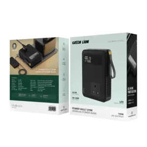 پاور بانک 30 هزار 100 وات با خروجی برق مستقیم 270 وات مدل Power Vault برند Green Lion