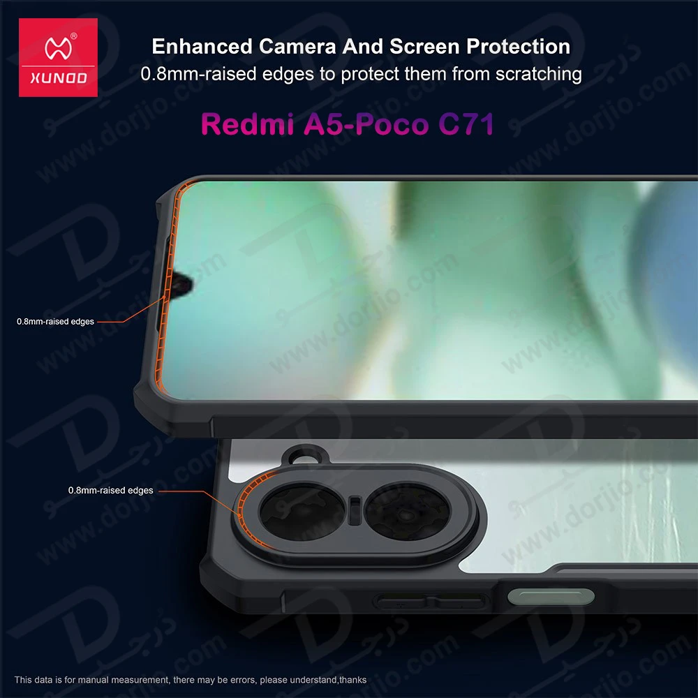 کریستال شیلد شفاف Xiaomi Redmi A5 مارک XUNDD سری Beatle