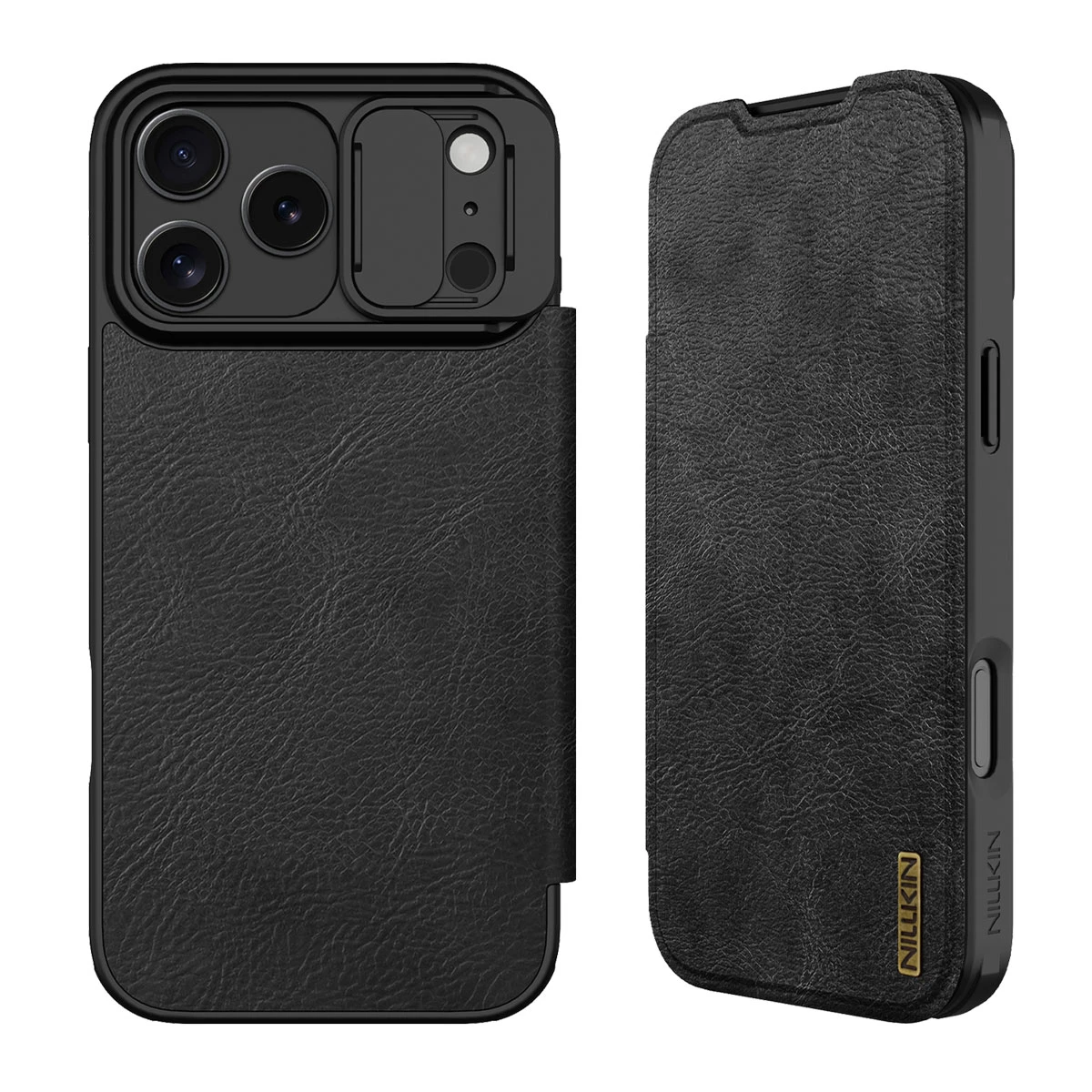 کیف چرمی محافظ دوربین دار iPhone 17 Pro مارک نیلکین مدل Qin Pro