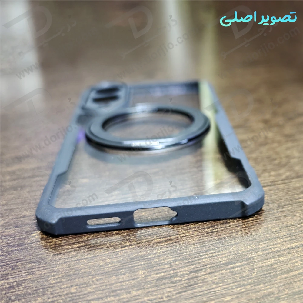 گارد شفاف رینگ استند 360 درجه مگ سیف Samsung Galaxy S25 Edge مارک XUNDD سری Beatle Rotatable