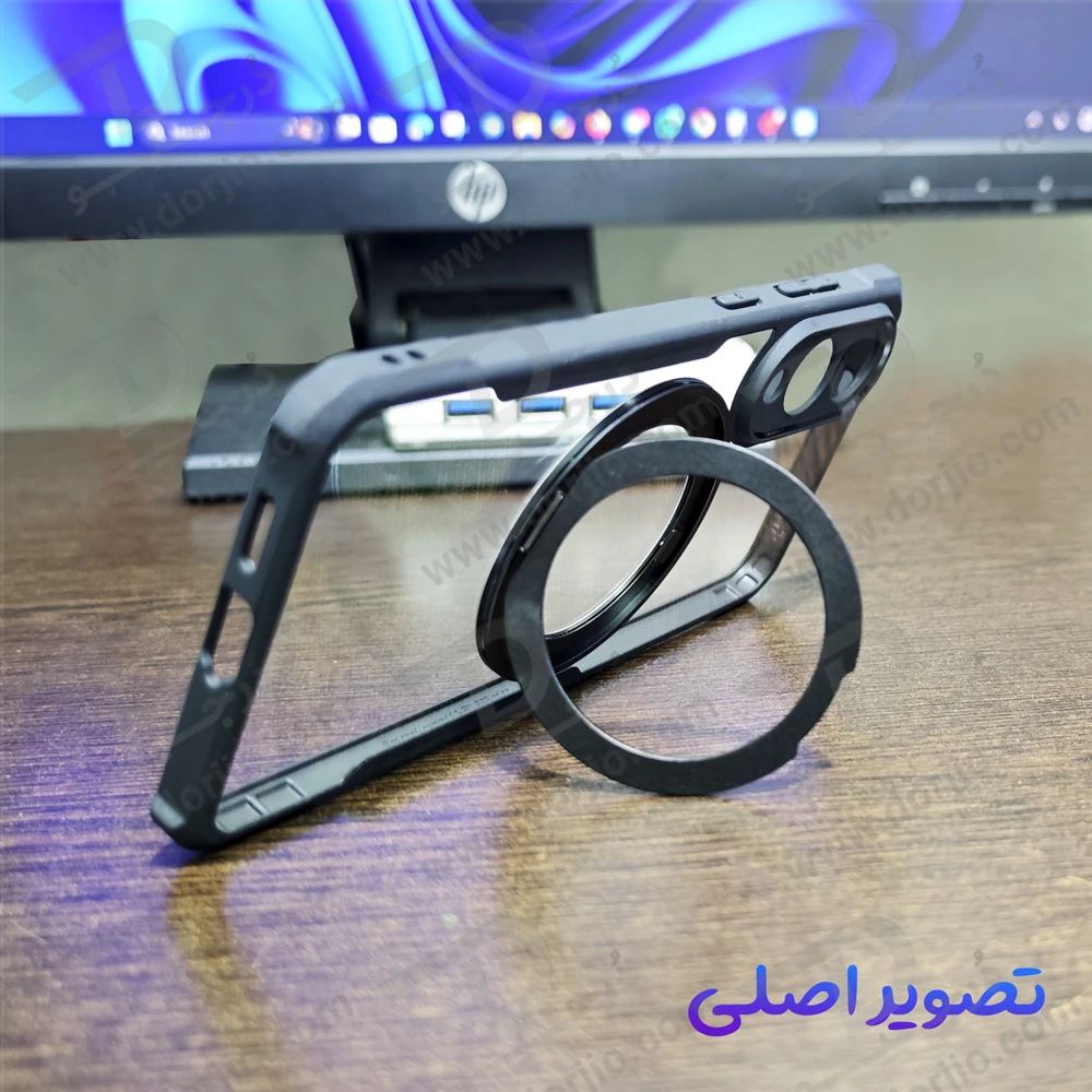 گارد شفاف رینگ استند 360 درجه مگ سیف Samsung Galaxy S25 Edge مارک XUNDD سری Beatle Rotatable