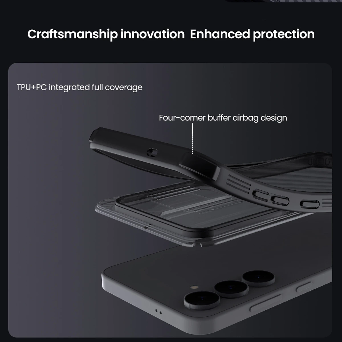 گارد ضد ضربه دودی Samsung Galaxy S25 FE مارک نیلکین مدل Camshield Pro Clear