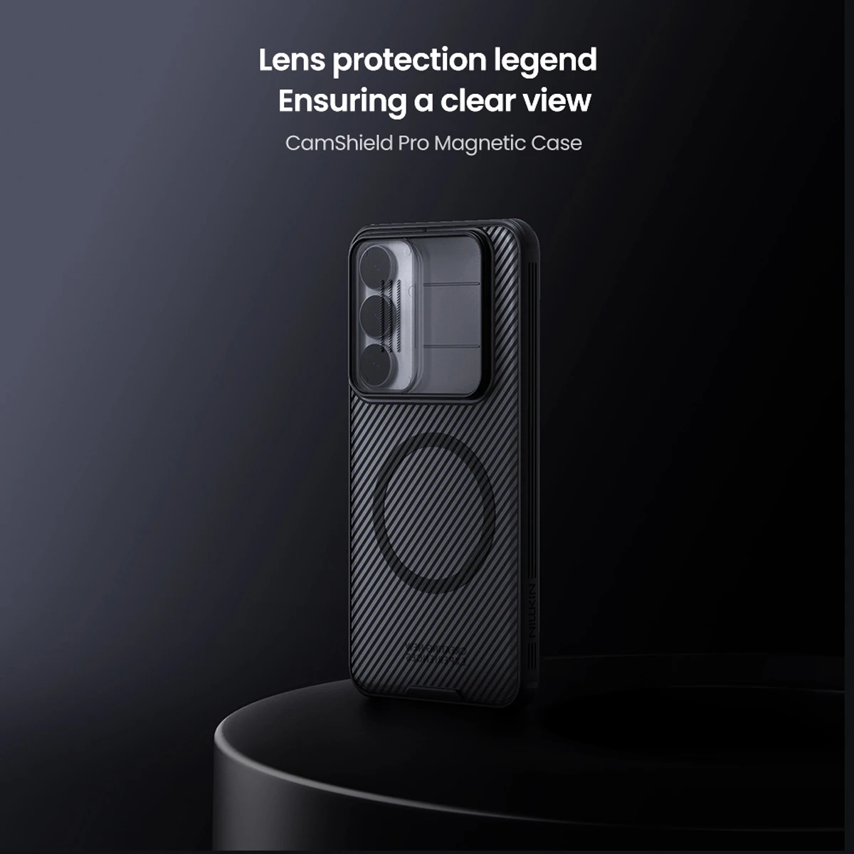 گارد ضد ضربه دودی مگنتی Samsung Galaxy S25 FE مارک نیلکین مدل Camshield Pro Magnetic Clear