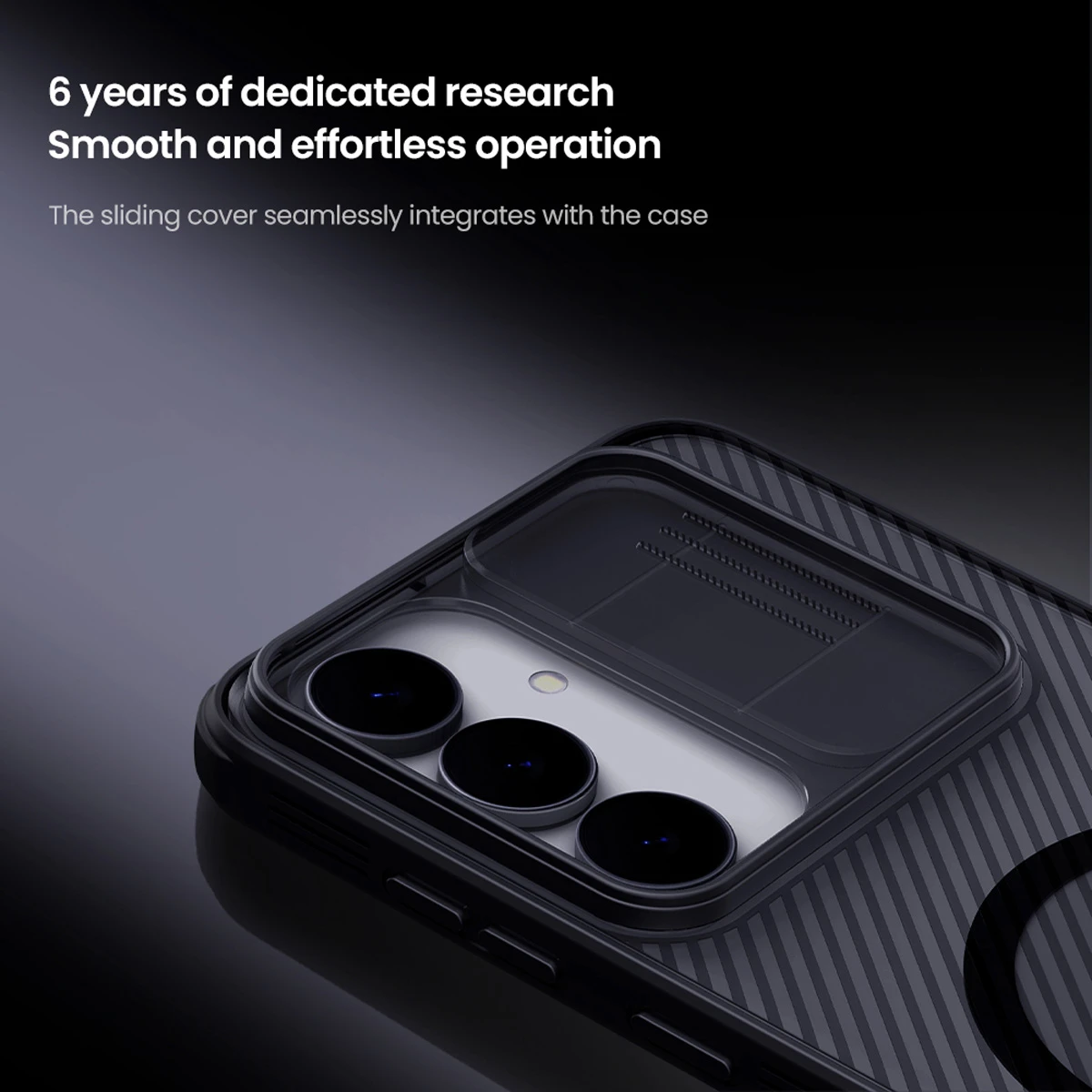 گارد ضد ضربه دودی مگنتی Samsung Galaxy S25 FE مارک نیلکین مدل Camshield Pro Magnetic Clear