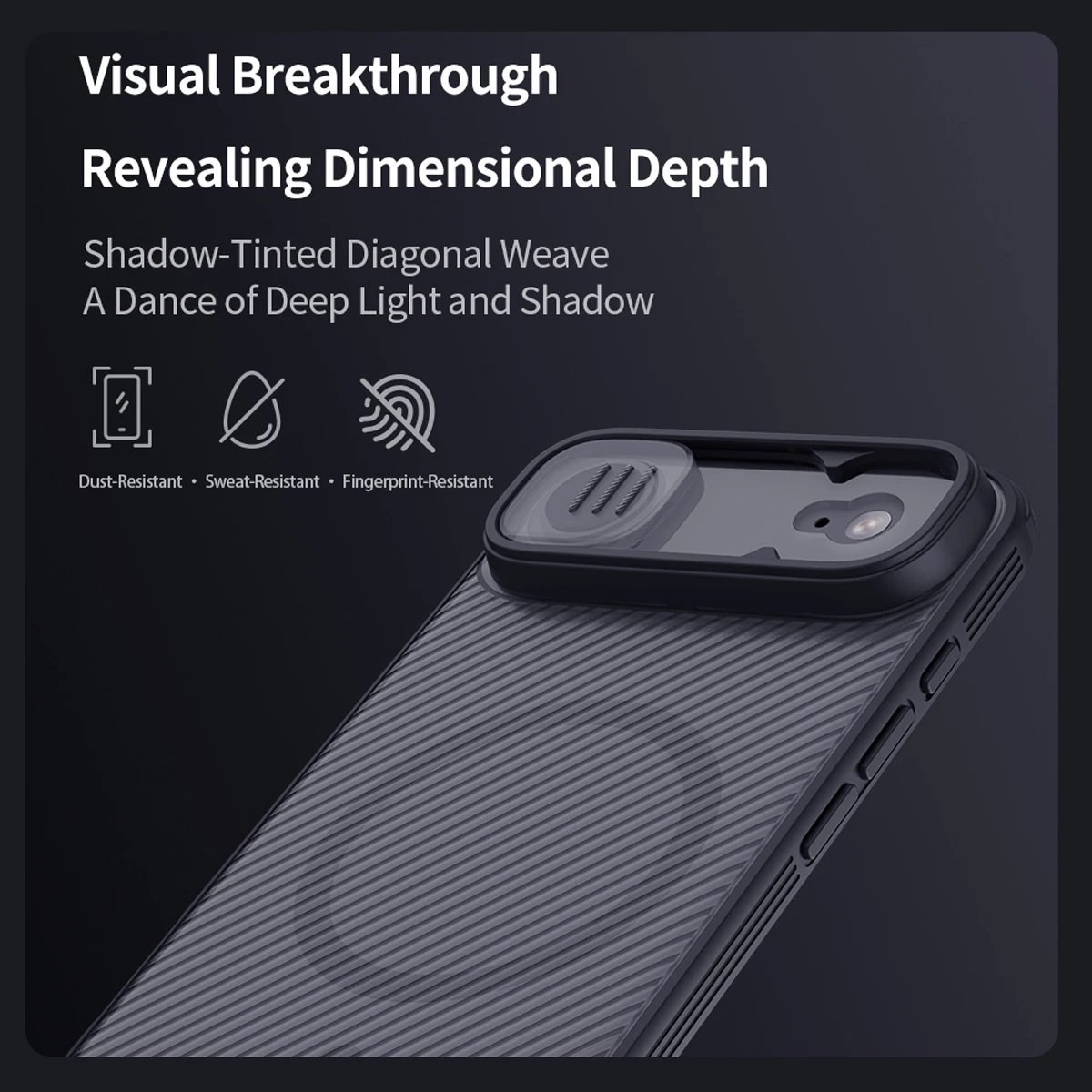 گارد ضد ضربه دودی مگنتی iPhone 17 Air مارک نیلکین مدل Camshield Pro Magnetic Clear