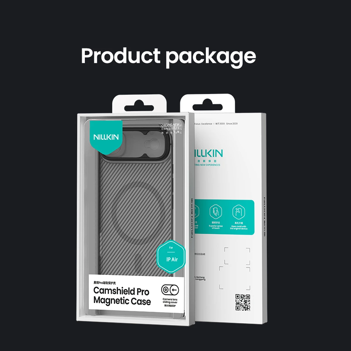 گارد ضد ضربه دودی مگنتی iPhone 17 Air مارک نیلکین مدل Camshield Pro Magnetic Clear