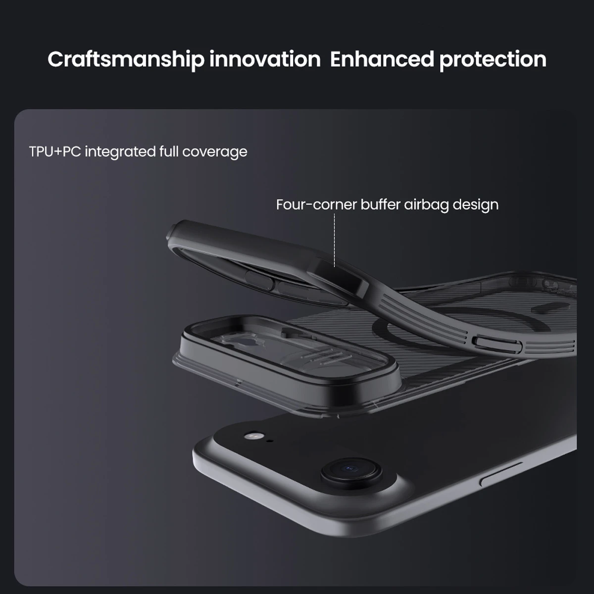 گارد ضد ضربه دودی مگنتی iPhone 17 Air مارک نیلکین مدل Camshield Pro Magnetic Clear