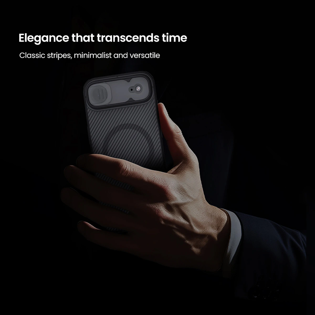 گارد ضد ضربه دودی مگنتی iPhone 17 Air مارک نیلکین مدل Camshield Pro Magnetic Clear