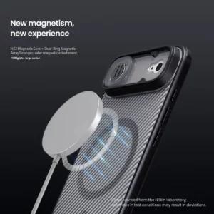 گارد ضد ضربه دودی مگنتی iPhone 17 Air مارک نیلکین مدل Camshield Pro Magnetic Clear