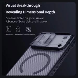 گارد ضد ضربه دودی مگنتی iPhone 17 Pro Max مارک نیلکین مدل Camshield Pro Magnetic Clear