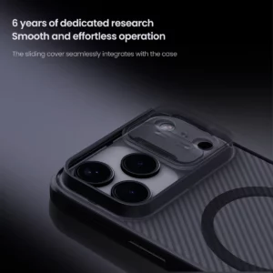 گارد ضد ضربه دودی مگنتی iPhone 17 Pro مارک نیلکین مدل Camshield Pro Magnetic Clear