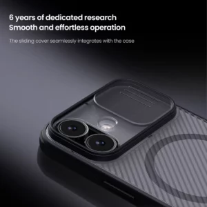گارد ضد ضربه دودی مگنتی iPhone 17 مارک نیلکین مدل Camshield Pro Magnetic Clear