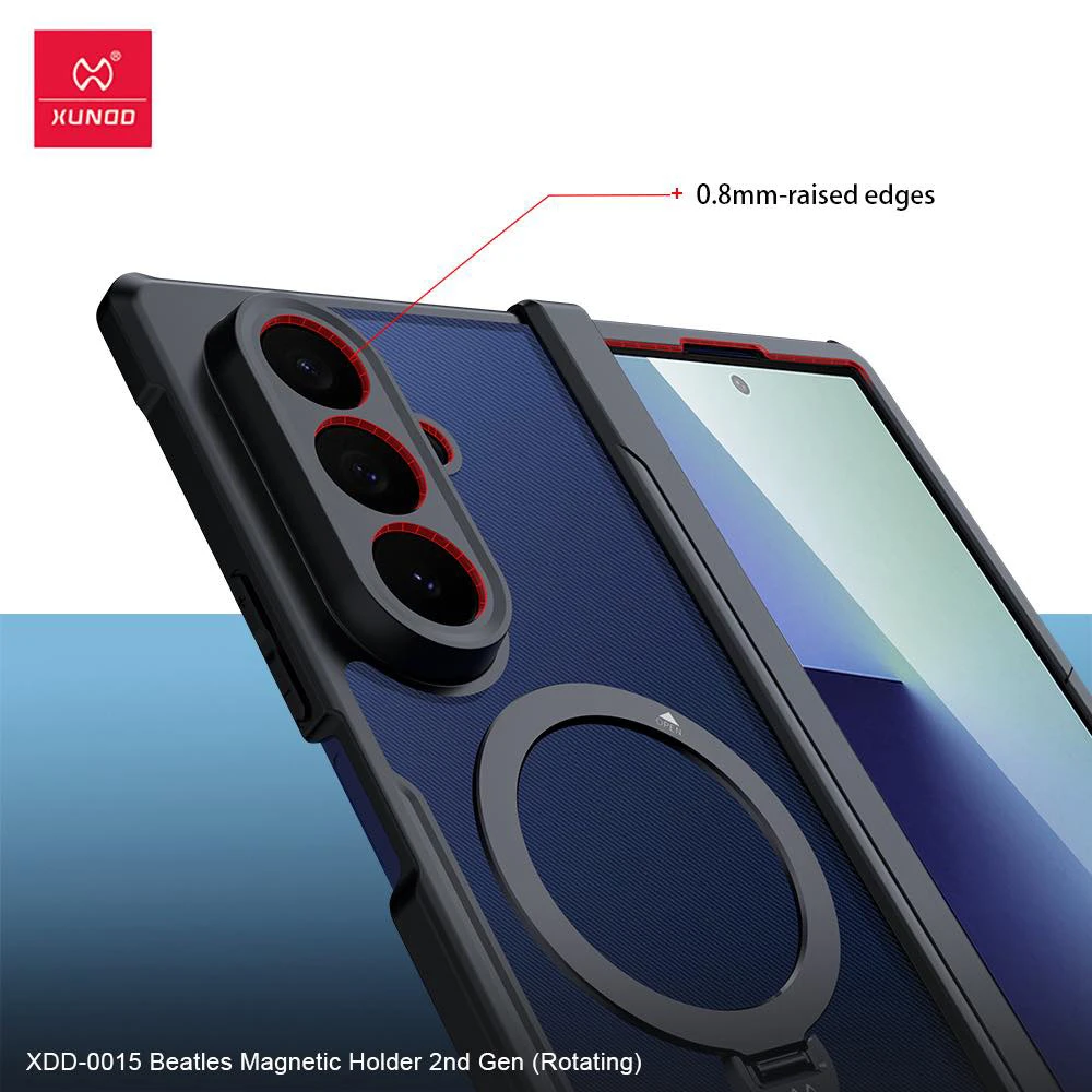 گارد کریستالی رینگ استند مگ سیف Samsung Galaxy Z Fold 7 مارک XUNDD سری Beatle Magnetic Holder