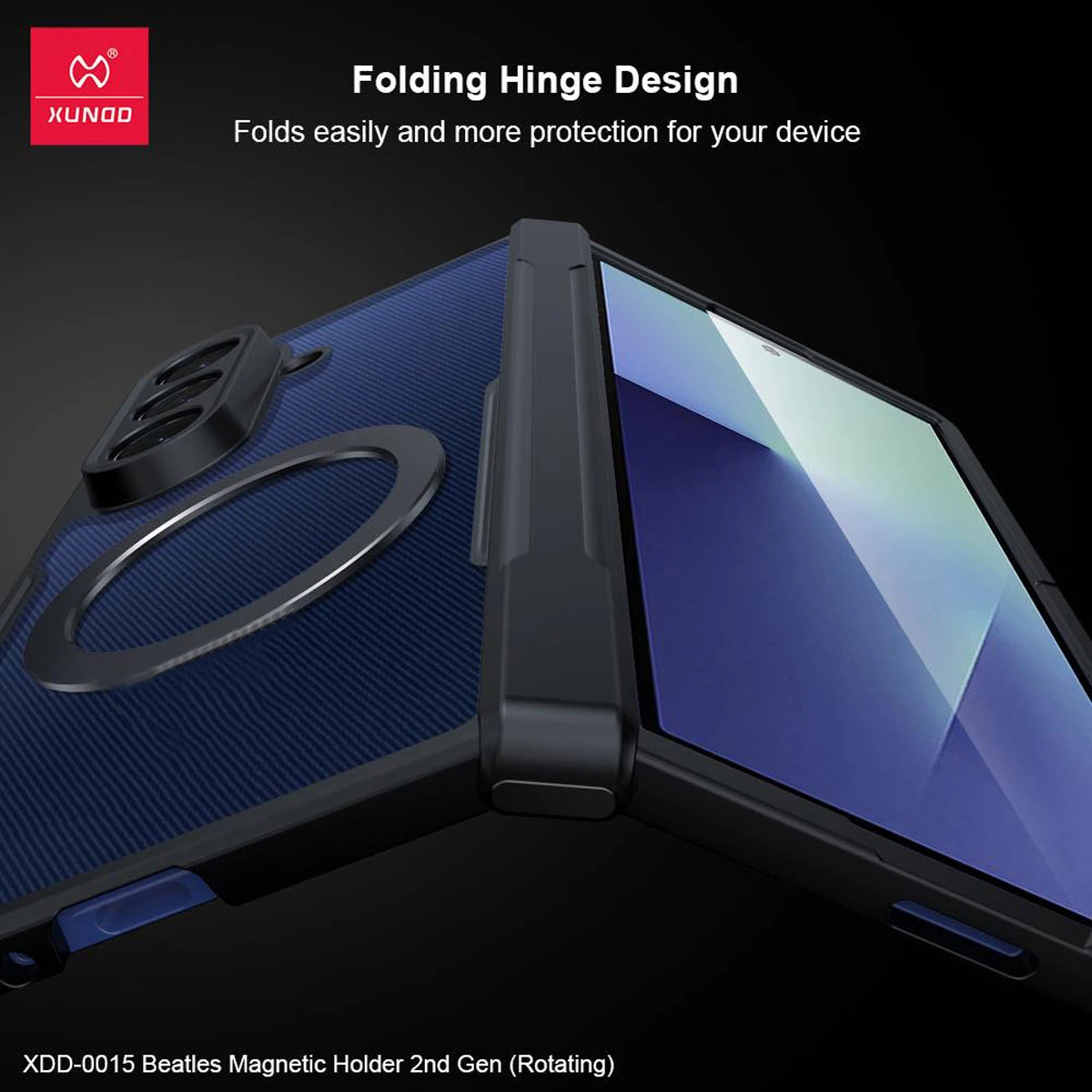 گارد کریستالی مگ سیف Samsung Galaxy Z Fold 7 مارک XUNDD سری Beatle Magnetic