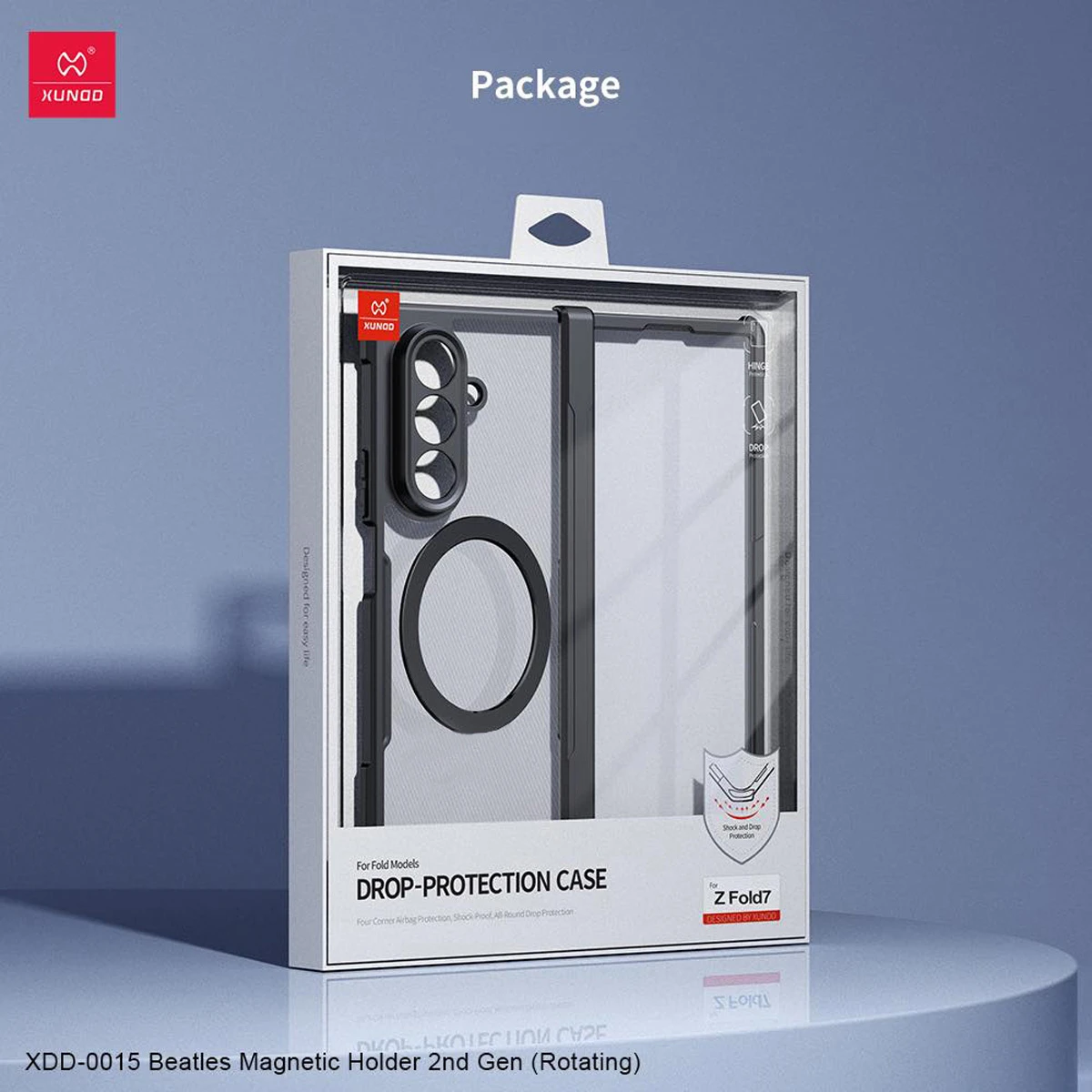 گارد کریستالی مگ سیف Samsung Galaxy Z Fold 7 مارک XUNDD سری Beatle Magnetic