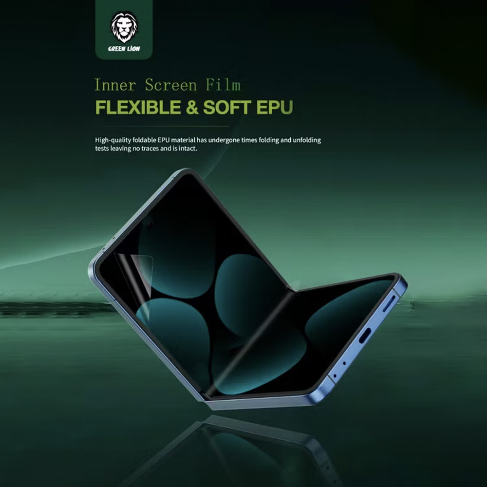 گلس و برچسب حریم شخصی صفحه نمایش های Samsung Galaxy Z Flip 7 مارک Green Lion گلس و برچسب حریم شخصی صفحه نمایش های Samsung Galaxy Z Flip 7 مارک Green Lion