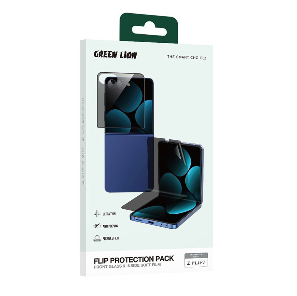 گلس و برچسب حریم شخصی صفحه نمایش های Samsung Galaxy Z Flip 7 مارک Green Lion گلس و برچسب حریم شخصی صفحه نمایش های Samsung Galaxy Z Flip 7 مارک Green Lion