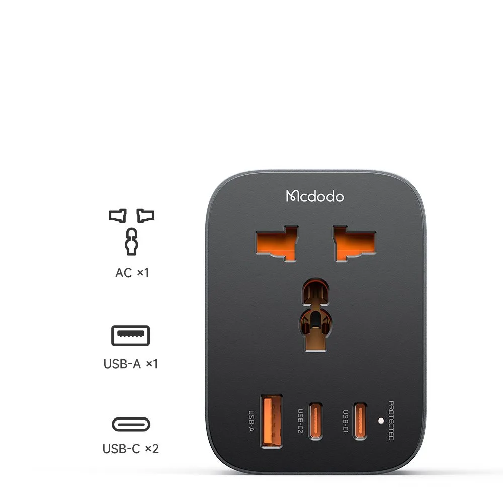 تبدیل برق 3 شاخه به 2 شاخه و شارژر دیواری 20 وات برند مک دودو مدل Mcdodo CP-0750