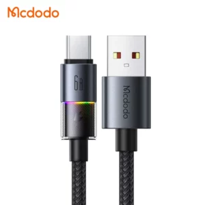 کابل شارژ 100وات 6آمپر USB-A به Type-C رقص نور دار 1.2 متر برند مک دودو مدل Mcdodo CA-8180