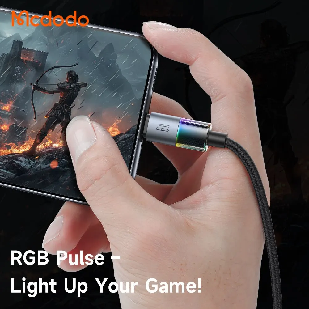 کابل شارژ 100وات 6آمپر USB-A به Type-C رقص نور دار 1.2 متر برند مک دودو مدل Mcdodo CA-8180