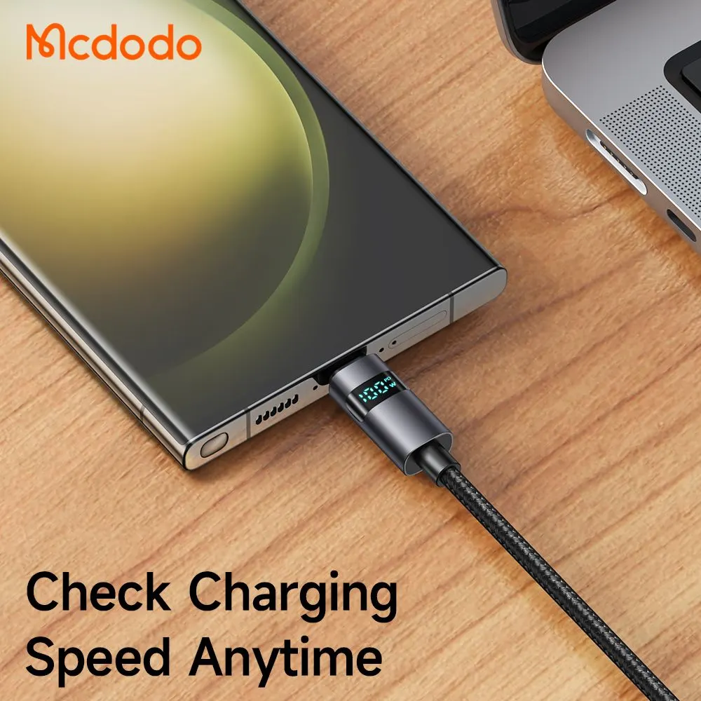 کابل شارژ 100وات 6 آمپر USB-A به Type-C نمایشگر دار 1.2 متر برند Mcdodo مدل CA-6520