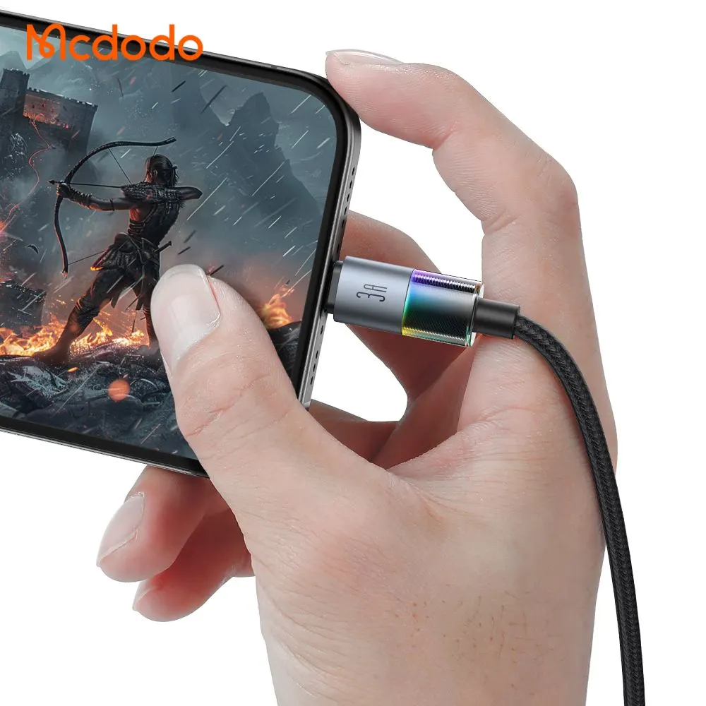 کابل شارژ 3 آمپر لایتنینگ USB-A به Lightning رقص نور دار 1.2 متر برند مک دودو مدل Mcdodo CA-8170