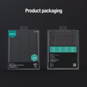 کیف چرمی پشت شفاف ایربگ دار استند تاشو چند زاویه Samsung Galaxy Tab S10 FE مارک نیلکین مدل Bumper Pro