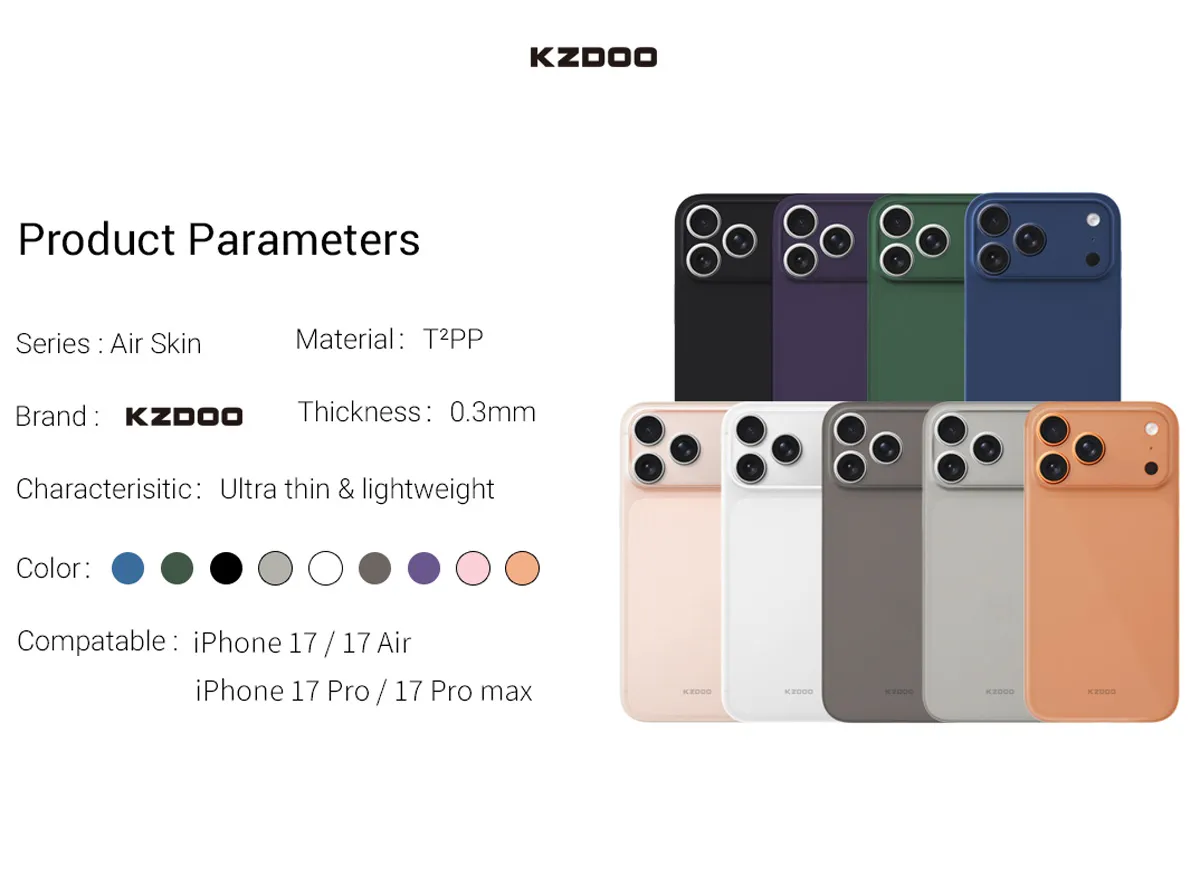 قاب Ultra Slim گوشی iPhone 17 مدل Air Skin مارک KZDOO