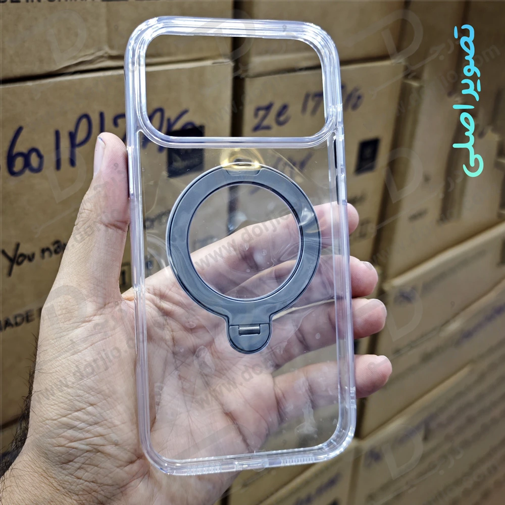 قاب شفاف رینگ استند مگنتی 360 درجه iPhone 17 Pro Max مارک XUNDD سری Zero Sense