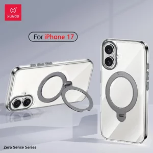 قاب شفاف رینگ استند مگنتی 360 درجه iPhone 17 مارک XUNDD سری Zero Sense