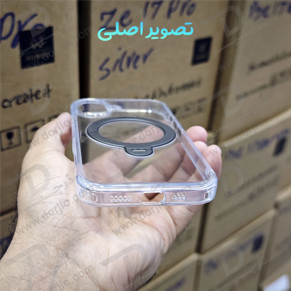 قاب شفاف رینگ استند مگنتی 360 درجه iPhone 17 مارک XUNDD سری Zero Sense