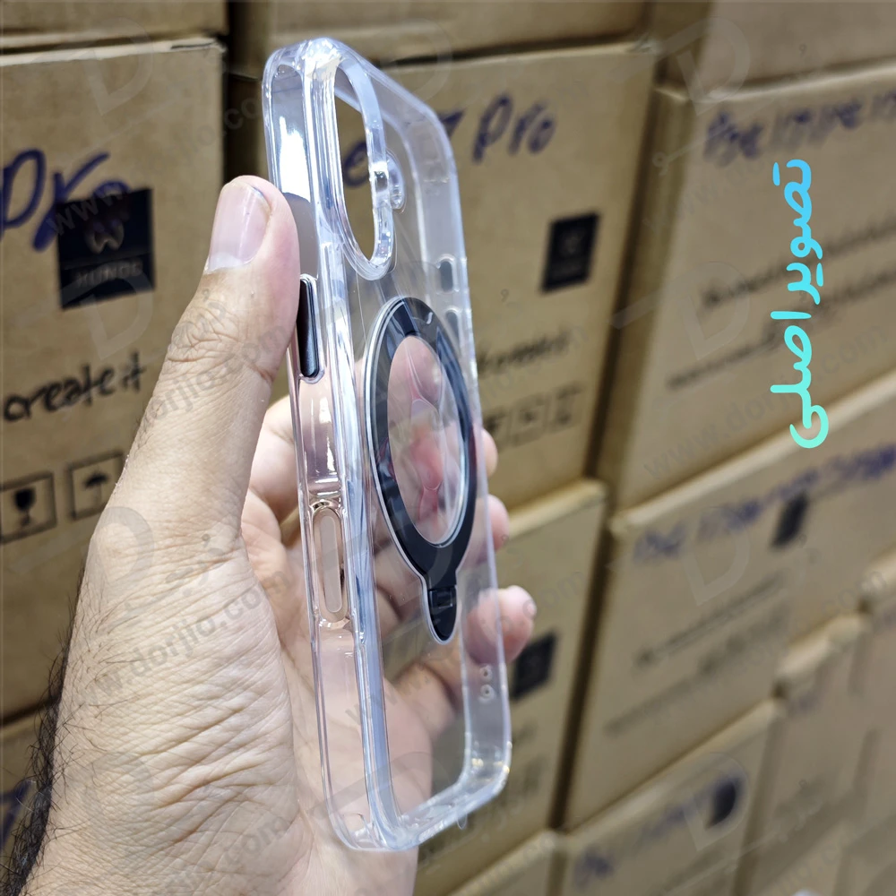 قاب شفاف رینگ استند مگنتی 360 درجه iPhone 17 مارک XUNDD سری Zero Sense
