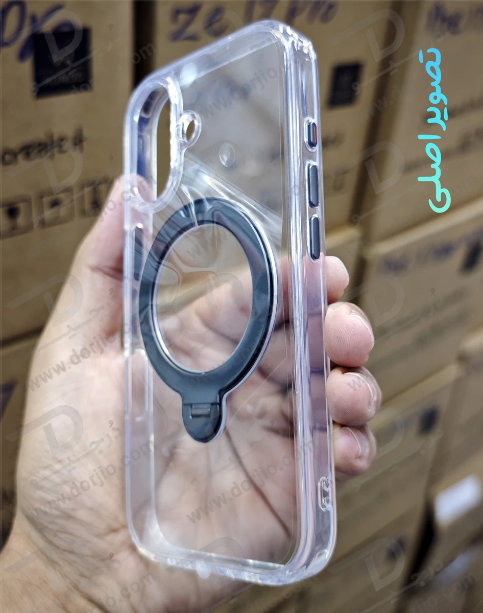 قاب شفاف رینگ استند مگنتی 360 درجه iPhone 17 مارک XUNDD سری Zero Sense