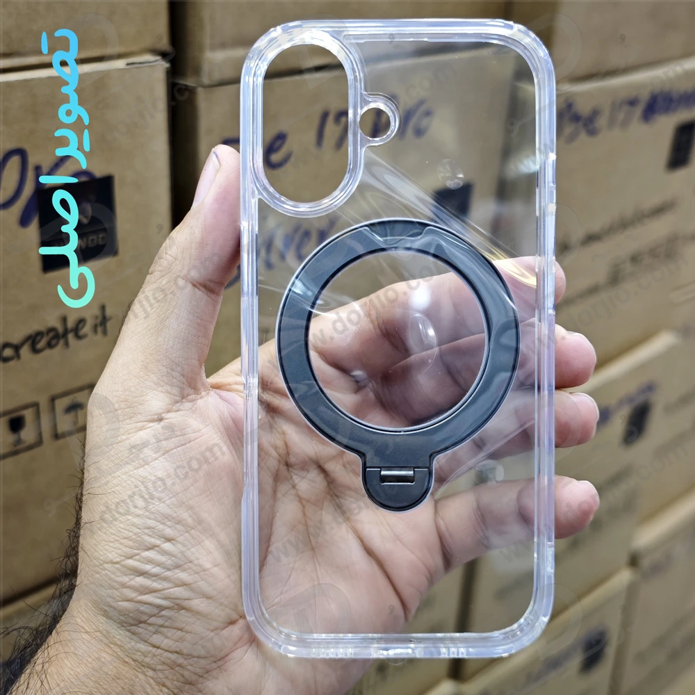 قاب شفاف رینگ استند مگنتی 360 درجه iPhone 17 مارک XUNDD سری Zero Sense قاب شفاف رینگ استند مگنتی 360 درجه iPhone 17 مارک XUNDD سری Zero Sense