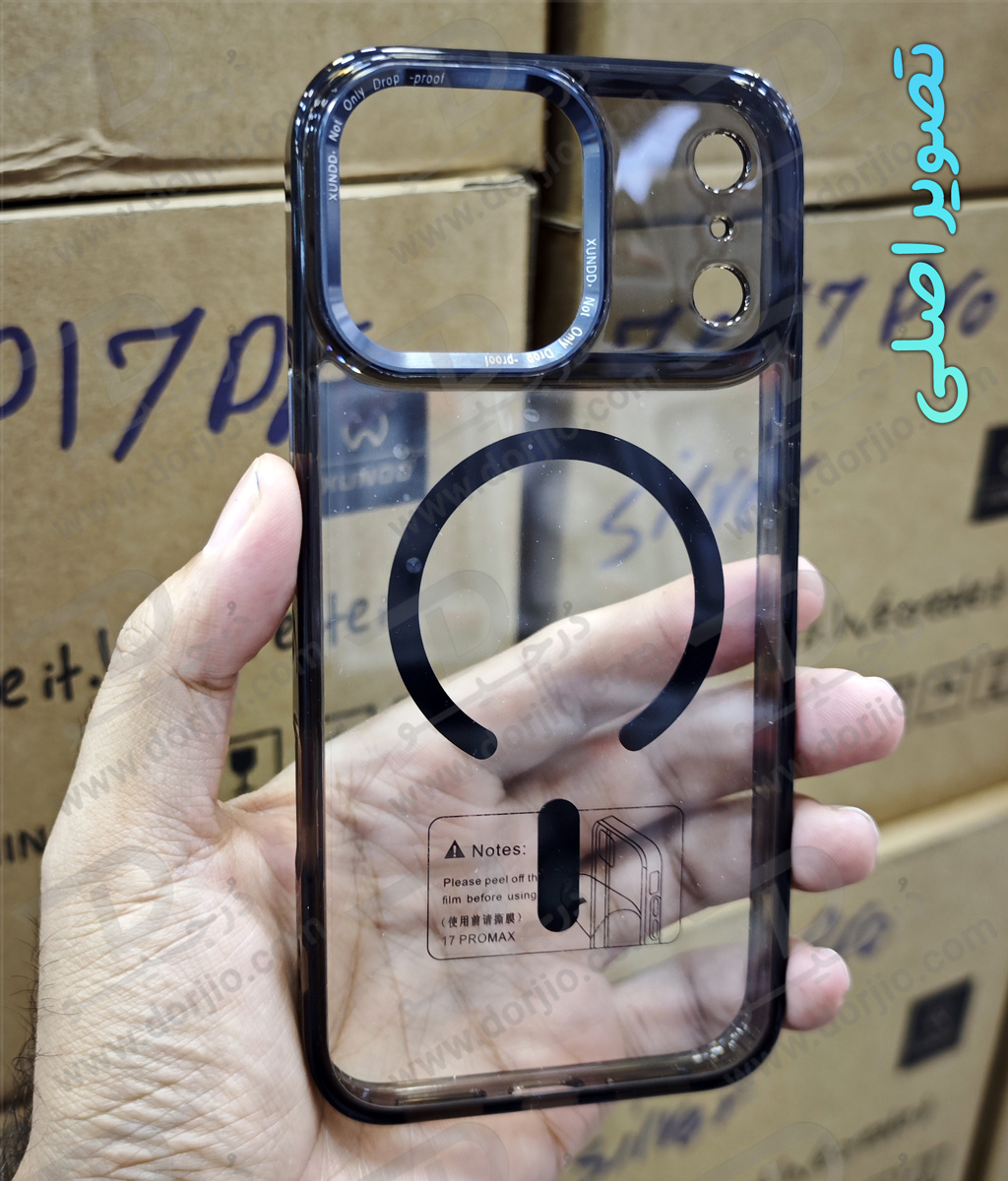 قاب شفاف مگ سیف iPhone 17 Pro Max مارک XUNDD سری Wisely Magsafe