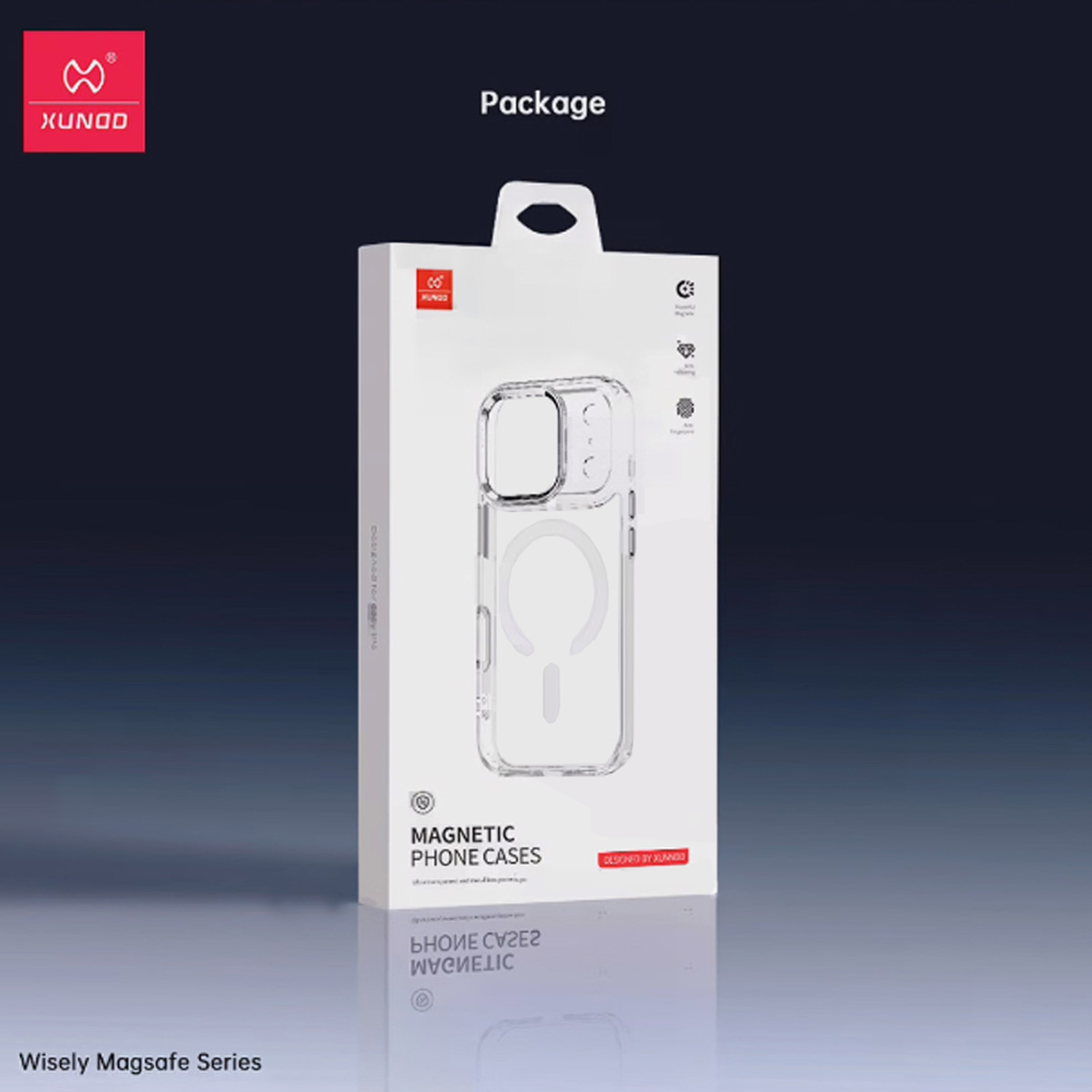 قاب شفاف مگ سیف iPhone 17 Pro مارک XUNDD سری Wisely Magsafe