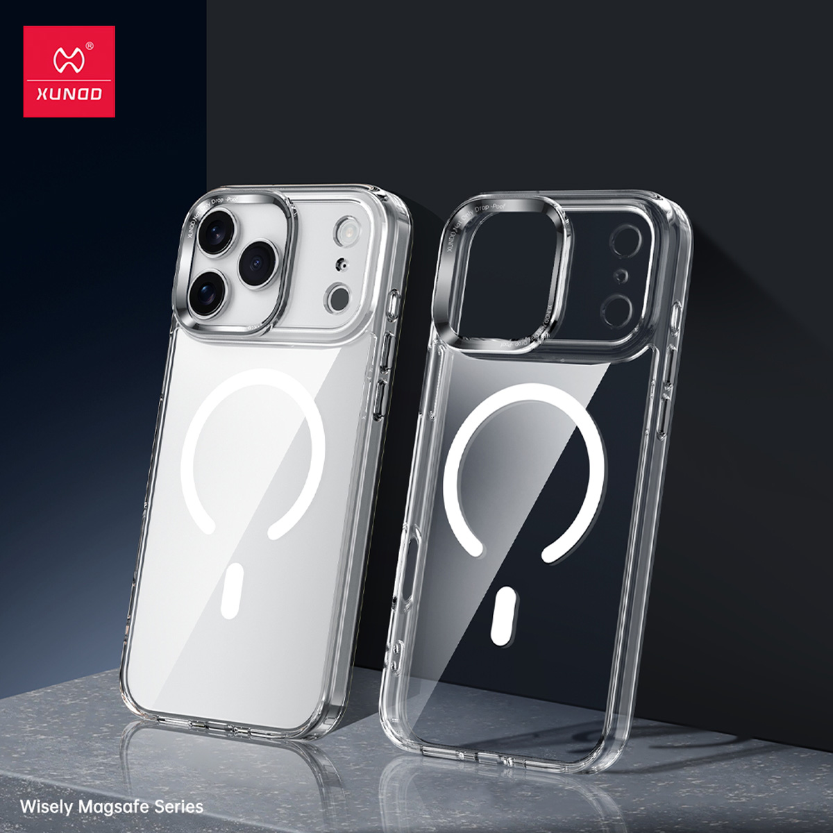 قاب شفاف مگ سیف iPhone 17 Pro مارک XUNDD سری Wisely Magsafe