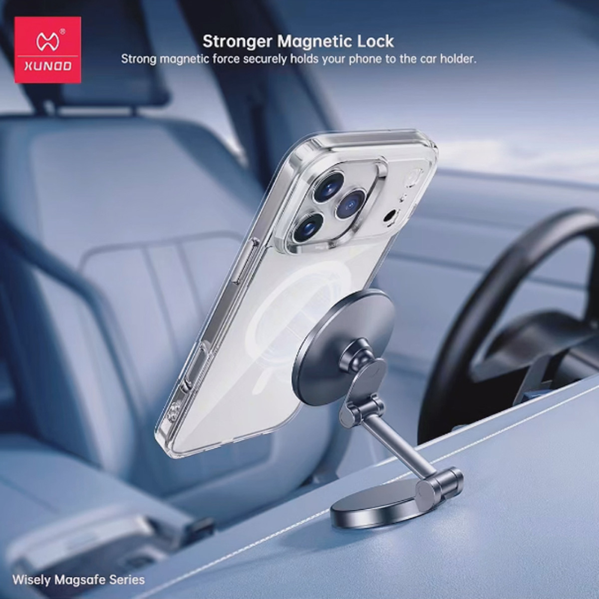 قاب شفاف مگ سیف iPhone 17 مارک XUNDD سری Wisely Magsafe