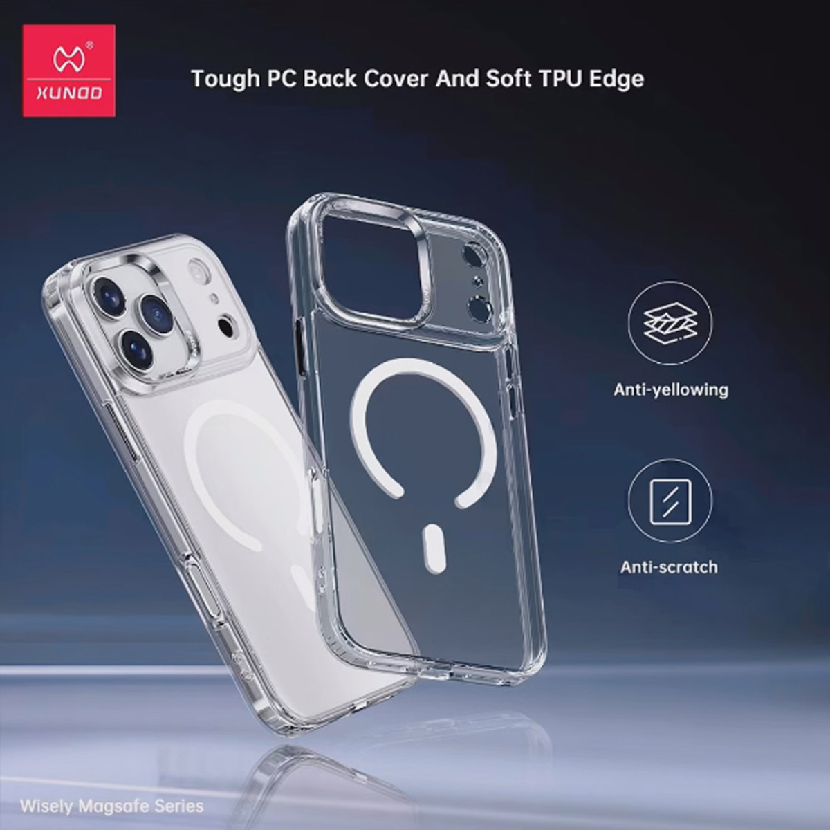 قاب شفاف مگ سیف iPhone 17 مارک XUNDD سری Wisely Magsafe