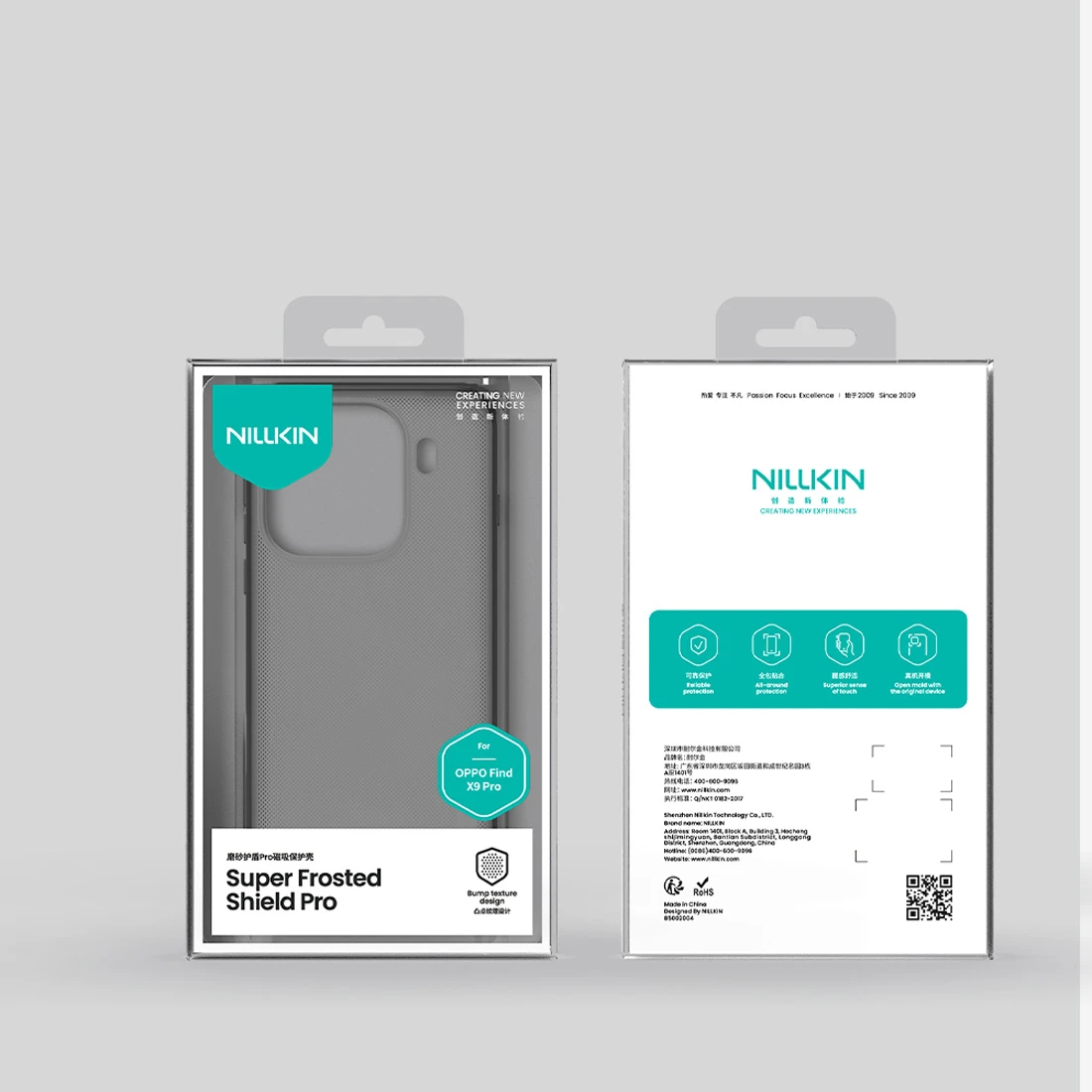 قاب ضدضربه دودی Oppo Find X9 Pro مارک نیلکین مدل Super Frosted Shield Pro Clear