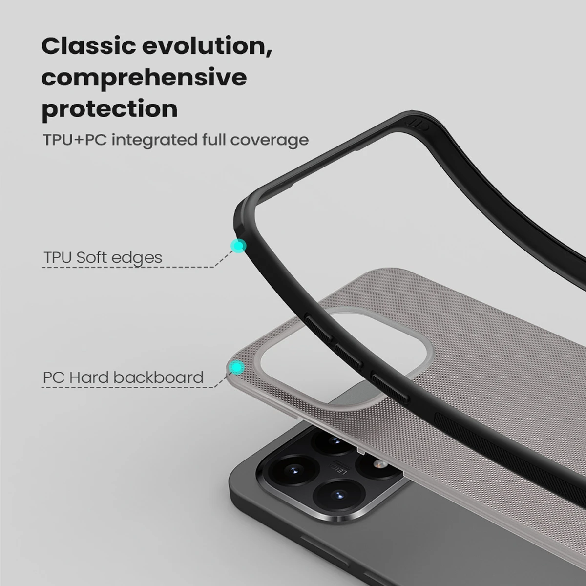 قاب ضدضربه دودی Xiaomi 15T مارک نیلکین مدل Super Frosted Shield Pro Clear قاب ضدضربه دودی Xiaomi 15T مارک نیلکین مدل Super Frosted Shield Pro Clear