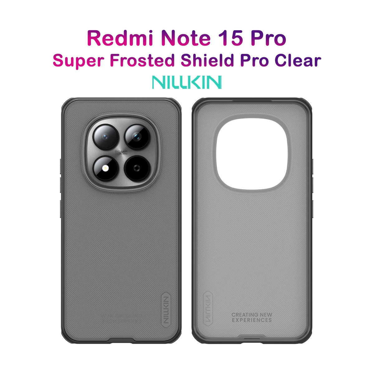 قاب ضدضربه دودی Xiaomi Redmi Note 15 Pro مارک نیلکین مدل Super Frosted Shield Pro Clear