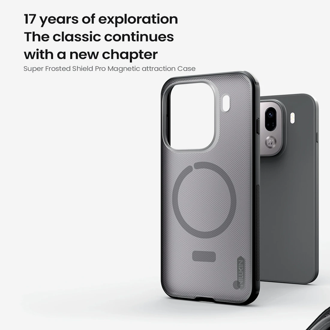 قاب ضدضربه دودی مگنتی Oppo Find X9 Pro مارک نیلکین مدل Super Frosted Shield Pro Clear Magnetic